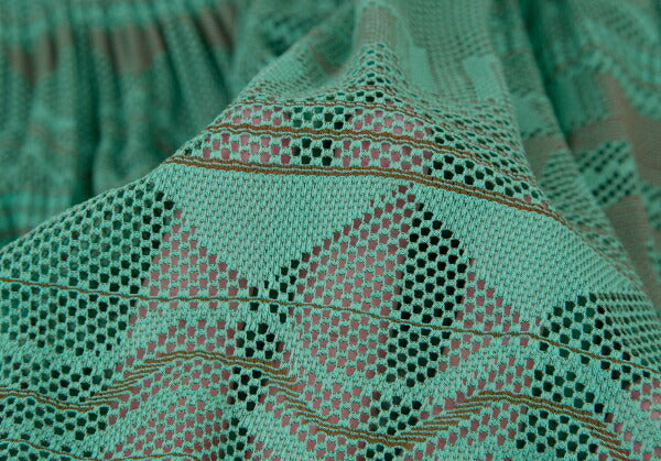 PLEATS PLEASE Geometric Jacquard Pleated Skirt Green Size 3