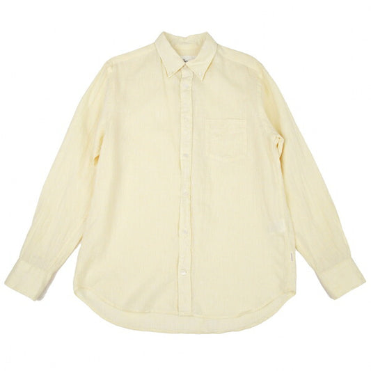 Papas Linen Button-Down Shirt Yellow Size M