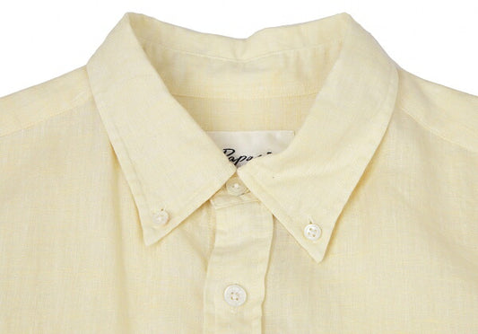 Papas Linen Button-Down Shirt Yellow Size M