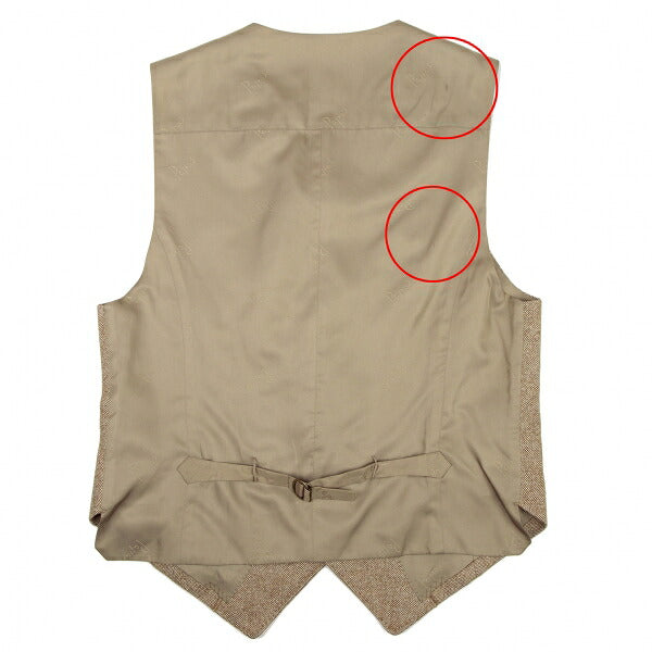 Papas Brown PIACENZA Wool Vest Size M