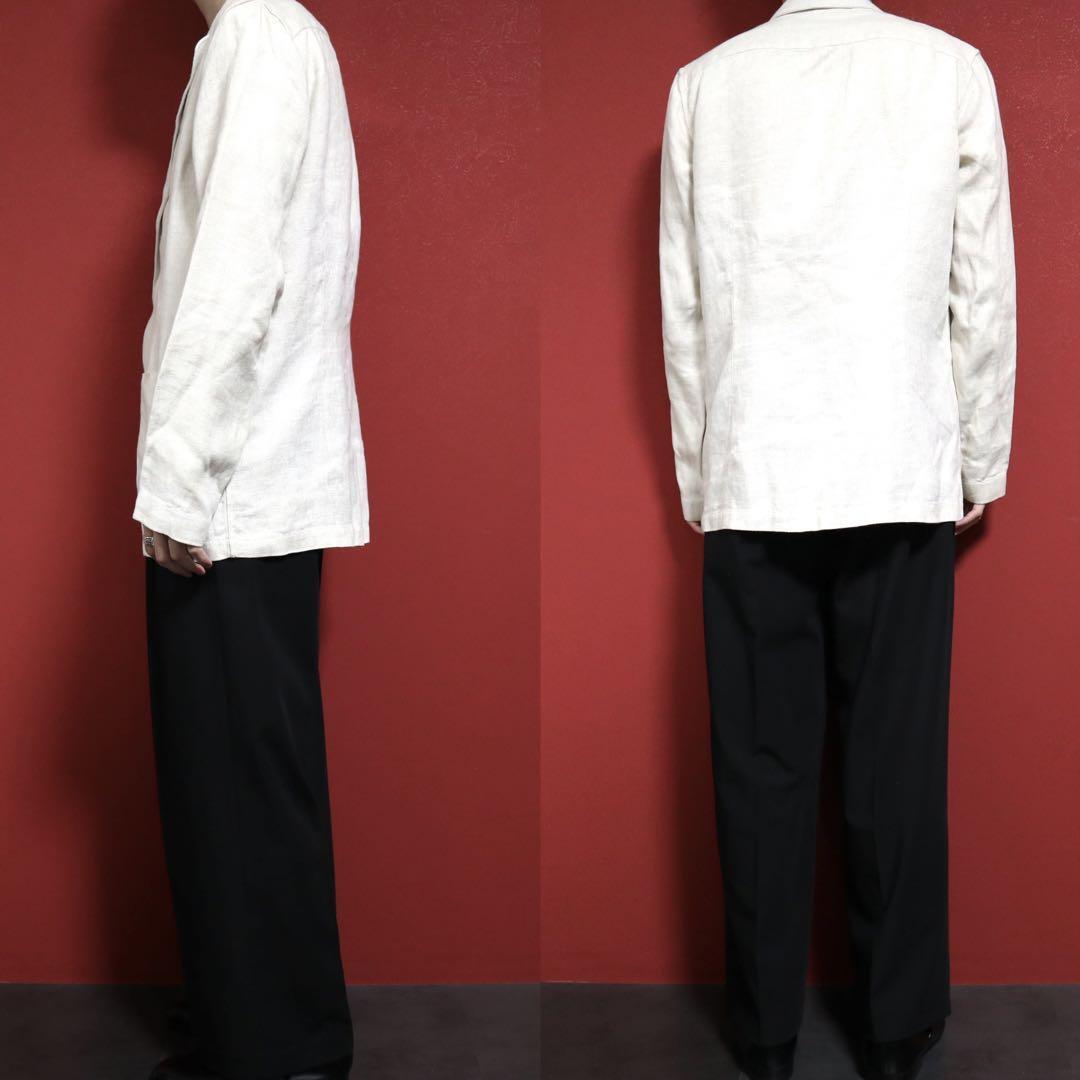 Lardini Off-White Linen Oversized Tailored Jacket Size S