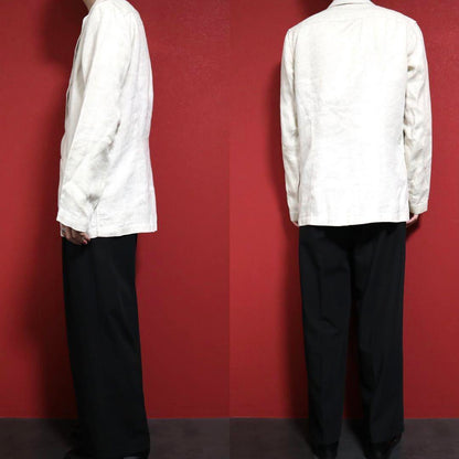 Lardini Off-White Linen Oversized Tailored Jacket Size S