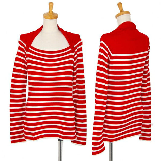Jean Paul GAULTIER FEMME Asymmetric Sweater Red/Wht Size 40