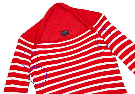 Jean Paul GAULTIER FEMME Asymmetric Sweater Red/Wht Size 40