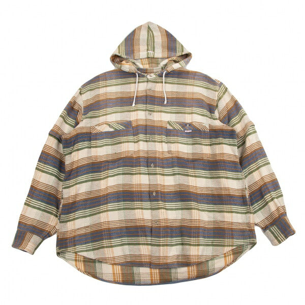 Papas Cotton Check Hooded Shirt Jacket Multi Size L