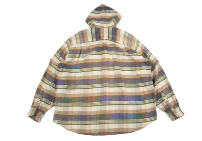 Papas Cotton Check Hooded Shirt Jacket Multi Size L