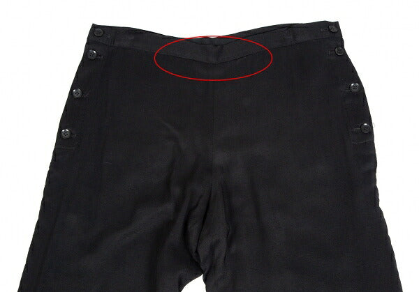 Yohji Yamamoto FEMME Rayon Cupro Side Pants Black Size 2