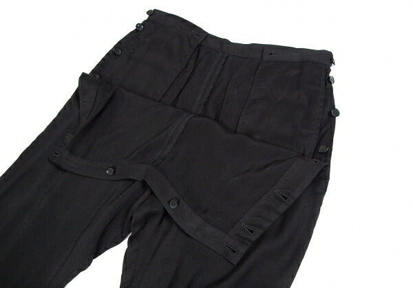 Yohji Yamamoto FEMME Rayon Cupro Side Pants Black Size 2