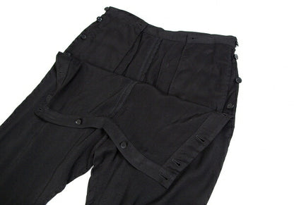 Yohji Yamamoto FEMME Rayon Cupro Side Pants Black Size 2
