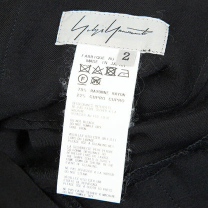 Yohji Yamamoto FEMME Rayon Cupro Side Pants Black Size 2