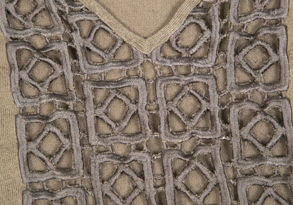 DRIES VAN NOTEN Wool Cotton Front Sweater Beige Size S