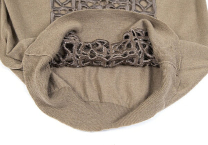 DRIES VAN NOTEN Wool Cotton Front Sweater Beige Size S