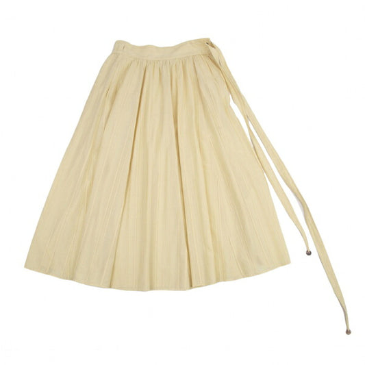 JURGEN LEHL Sheer Cotton Pleated Skirt Yellow Beige Size M