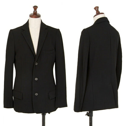 Y's Wool Doeskin 3-Button Jacket Black Size 2