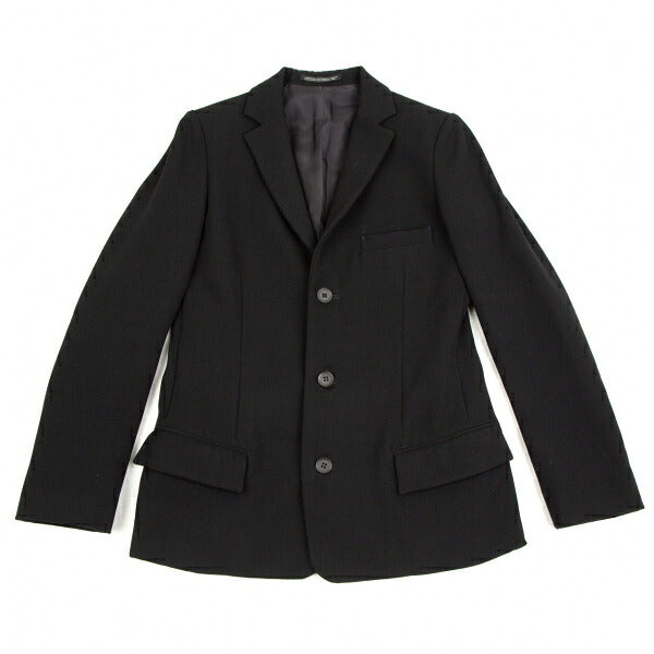 Y's Wool Doeskin 3-Button Jacket Black Size 2