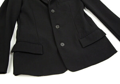 Y's Wool Doeskin 3-Button Jacket Black Size 2