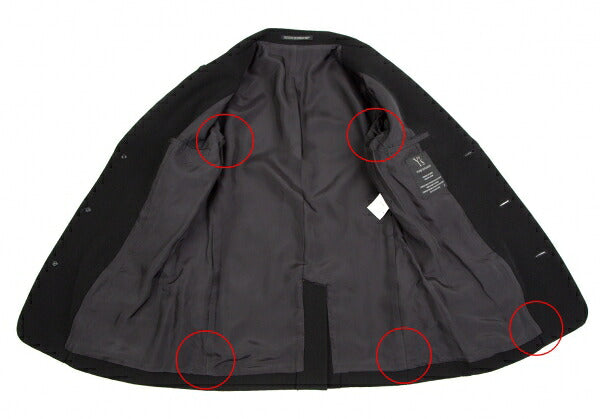 Y's Wool Doeskin 3-Button Jacket Black Size 2