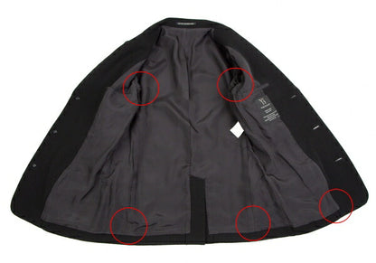 Y's Wool Doeskin 3-Button Jacket Black Size 2