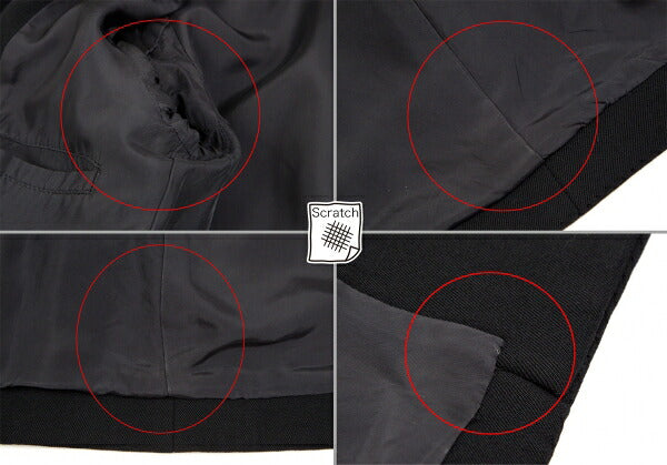 Y's Wool Doeskin 3-Button Jacket Black Size 2