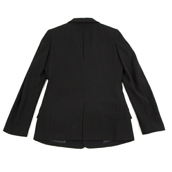 Y's Wool Doeskin 3-Button Jacket Black Size 2