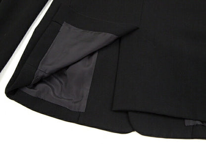 Y's Wool Doeskin 3-Button Jacket Black Size 2