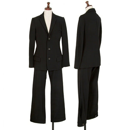 Y's Wool Doeskin 3-Button Jacket Black Size 2