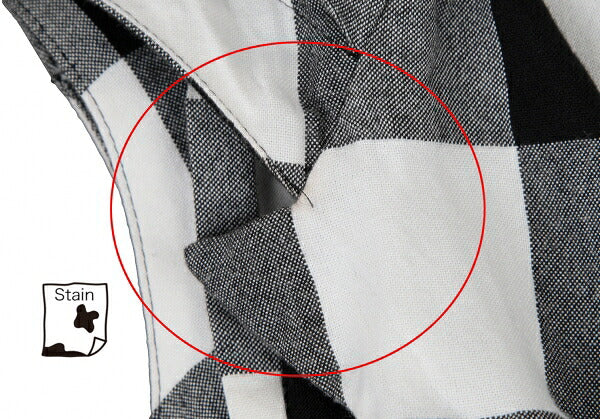 Y's Block Check Hooded Buttonless Vest White Size 2