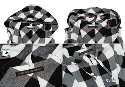 Y's Block Check Hooded Buttonless Vest White Size 2