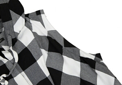Y's Block Check Hooded Buttonless Vest White Size 2