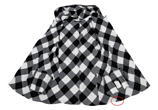 Y's Block Check Hooded Buttonless Vest White Size 2