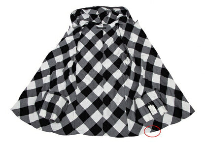 Y's Block Check Hooded Buttonless Vest White Size 2