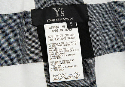 Y's Block Check Hooded Buttonless Vest White Size 2