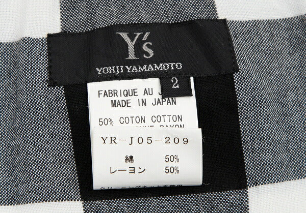Y's Block Check Hooded Buttonless Vest White Size 2