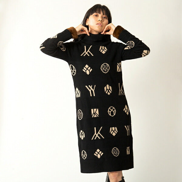 Yohji Yamamoto FEMME 07AW Monogram Dress Black Size 2
