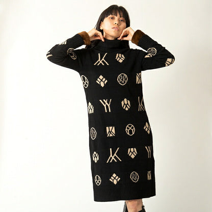 Yohji Yamamoto FEMME 07AW Monogram Dress Black Size 2