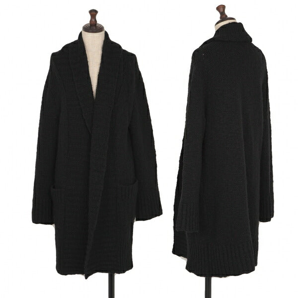 LIMI feu Wool Blend Shawl Buttonless Cardigan Black Size S
