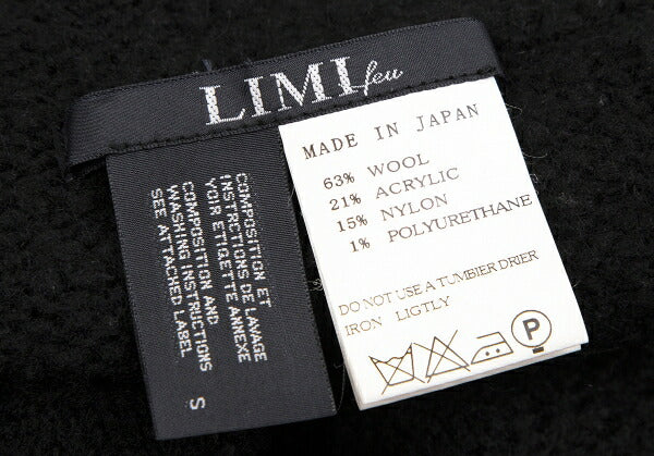 LIMI feu Wool Blend Shawl Buttonless Cardigan Black Size S