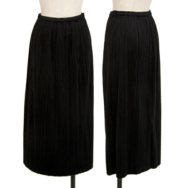 PLEATS PLEASE Pleated Velour Skirt Black Size 2