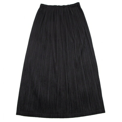 PLEATS PLEASE Pleated Velour Skirt Black Size 2