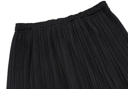 PLEATS PLEASE Pleated Velour Skirt Black Size 2