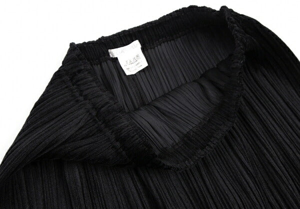 PLEATS PLEASE Pleated Velour Skirt Black Size 2