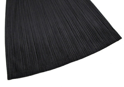 PLEATS PLEASE Pleated Velour Skirt Black Size 2