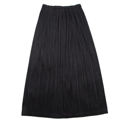 PLEATS PLEASE Pleated Velour Skirt Black Size 2