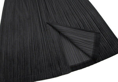 PLEATS PLEASE Pleated Velour Skirt Black Size 2
