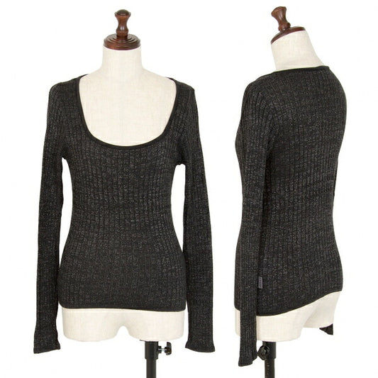 VERSACE JEANS COUTURE Glitter Rib Knit Sweater Black Size XS