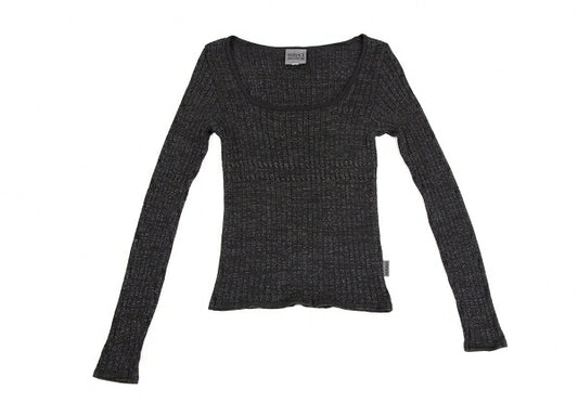 VERSACE JEANS COUTURE Glitter Rib Knit Sweater Black Size XS