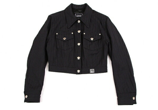 VERSACE JEAN COUTURE Medusa Quilted Jacket Black Size S