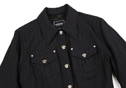VERSACE JEAN COUTURE Medusa Quilted Jacket Black Size S