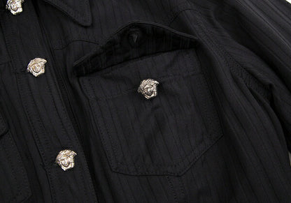 VERSACE JEAN COUTURE Medusa Quilted Jacket Black Size S