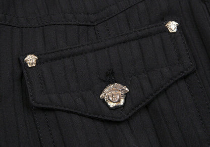 VERSACE JEAN COUTURE Medusa Quilted Jacket Black Size S